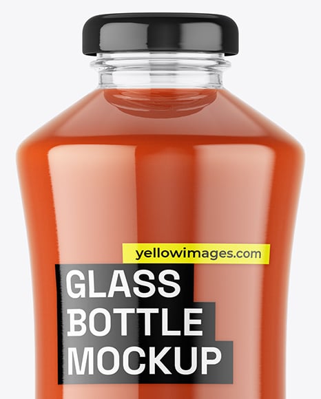 Glass Bottle with Tomato Juice Mockup