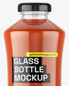 Glass Bottle with Tomato Juice Mockup