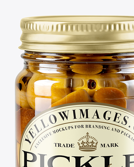 Glass Jar with Porcini Mushrooms Mockup