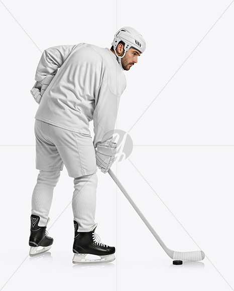 Man Wearing Full Ice Hockey Kit Mockup