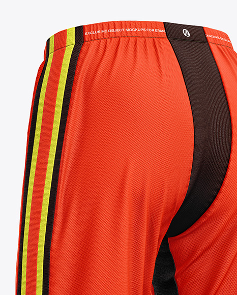Shell Shorts Mockup - Back Half Side View