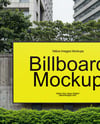 Outdoor Billboard on Concrete Wall Mockup