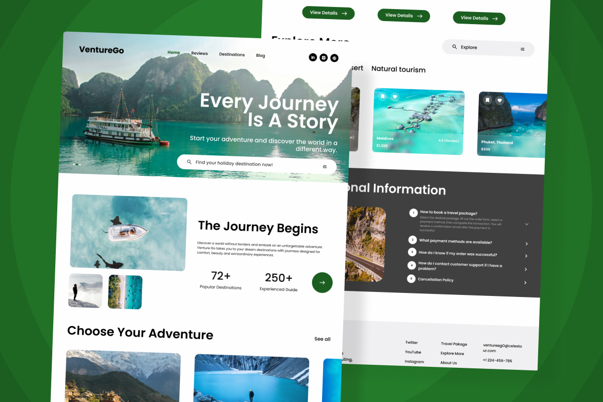 VentureGo - Ultimate Travel Landing Page for Adventure