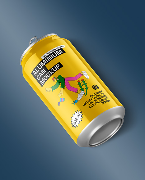Aluminium Can With Glossy Finish Mockup