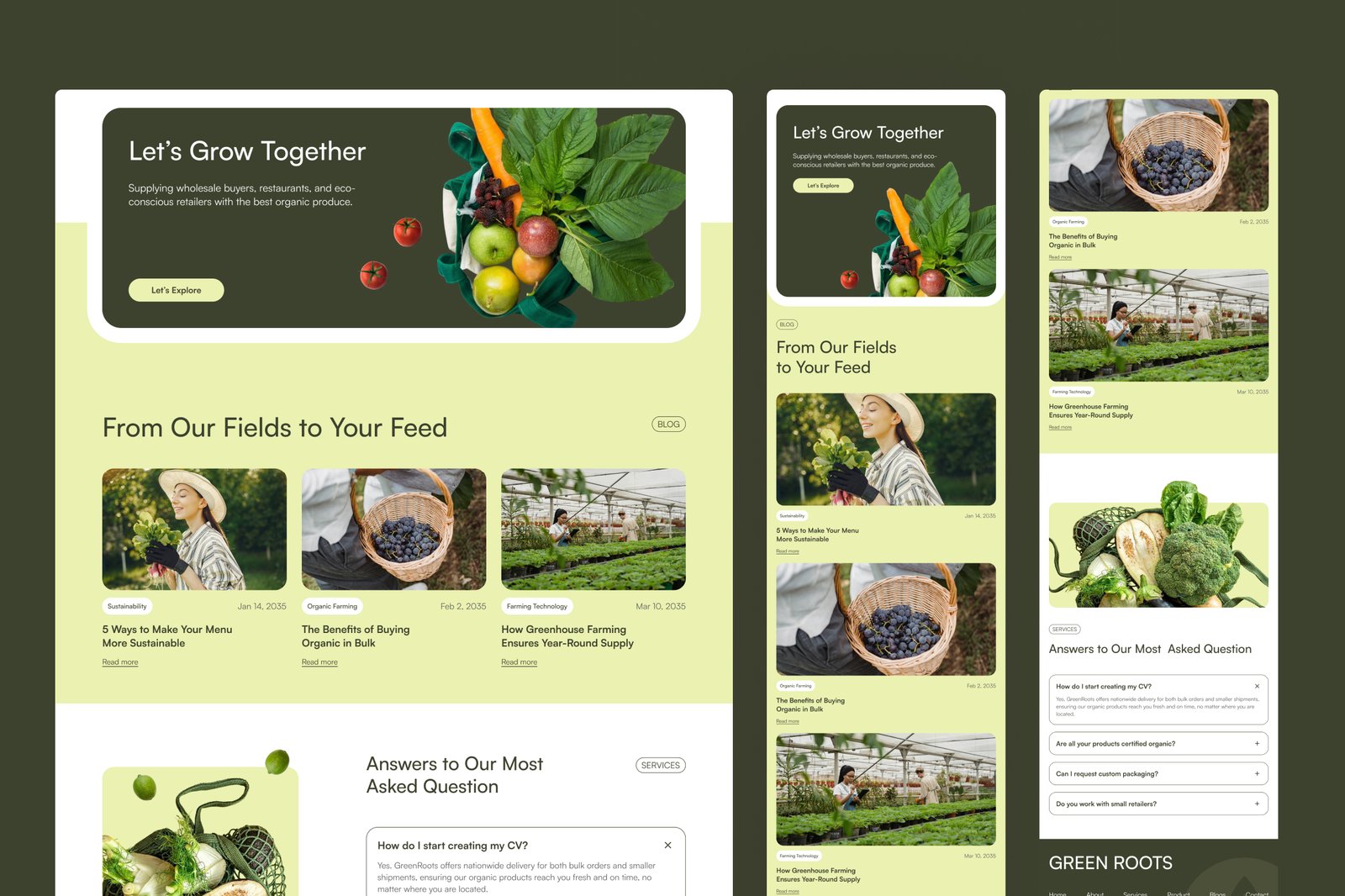 GreenRoots – Agriculture Website UI Figma Template