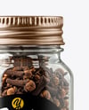 Clear Glass Jar with Whole Cloves Mockup