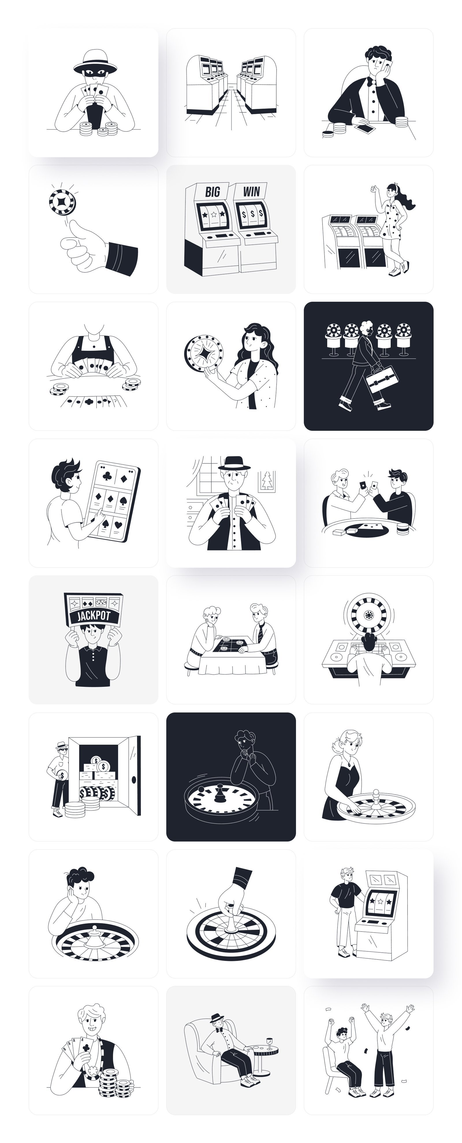 Gambling Cheater Drawing Illustrations