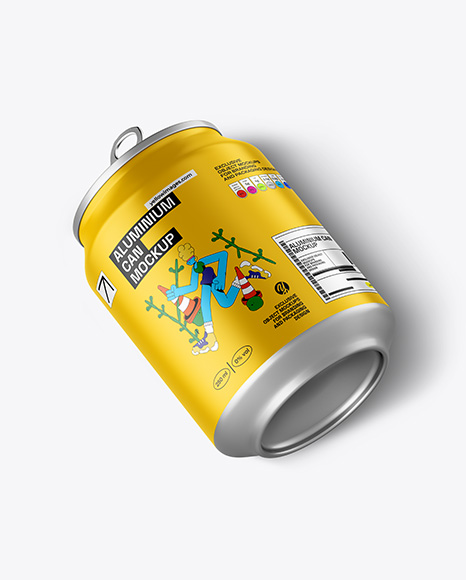 Aluminium Can With Matte Finish Mockup - PSD Mockups