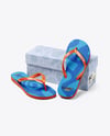 Flip Flops With Box Mockup