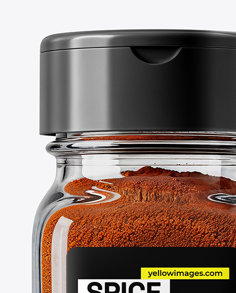 Square Glass Jar with Smoked Paprika Mockup