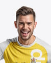Man Wearing Raglan Soccer Jersey and Shorts Mockup