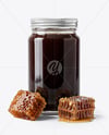 Glass Jar with Buckwheat Honey Mockup
