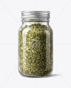 Glass Jar with Dried Tarragon Mockup