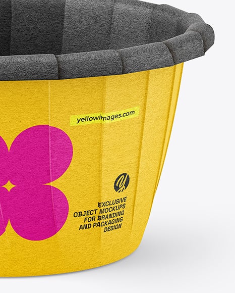 Kraft Paper Dessert Cup with Clear Plastic Dome Cap Mockup
