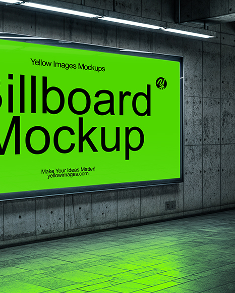 Billboard in Subway Station Mockup
