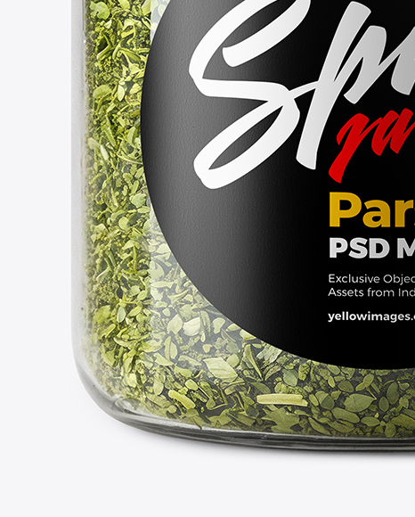Plastic Jar with Parsley Flakes Mockup