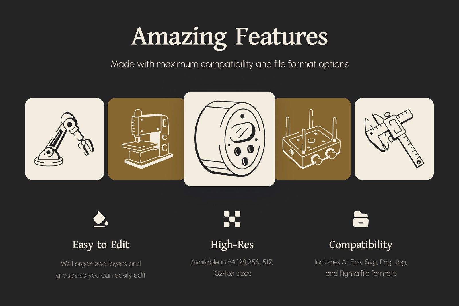 Manufacturing Doodle Icon Set