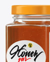 Square Glass Jar with Wildflower Honey Mockup
