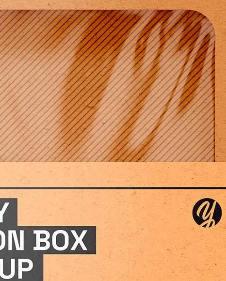 Empty Kraft Box Mockup