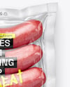 Transparent Clear Plastic Flow-Pack with Sausages Mockup