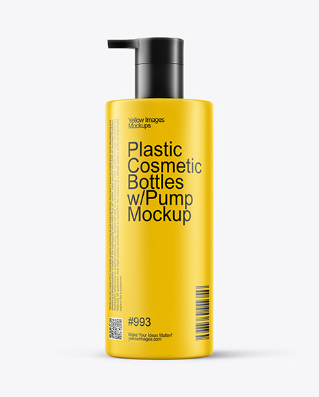 Plastic Cosmetic Bottles with Pump Cap Mockup - Snapback cap psd mockup