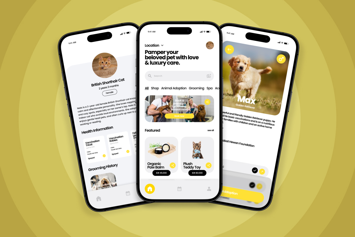 Pawte – Pet Grooming App Design Template
