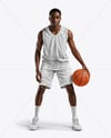 Black Man Wearing Full Basketball Kit Mockup