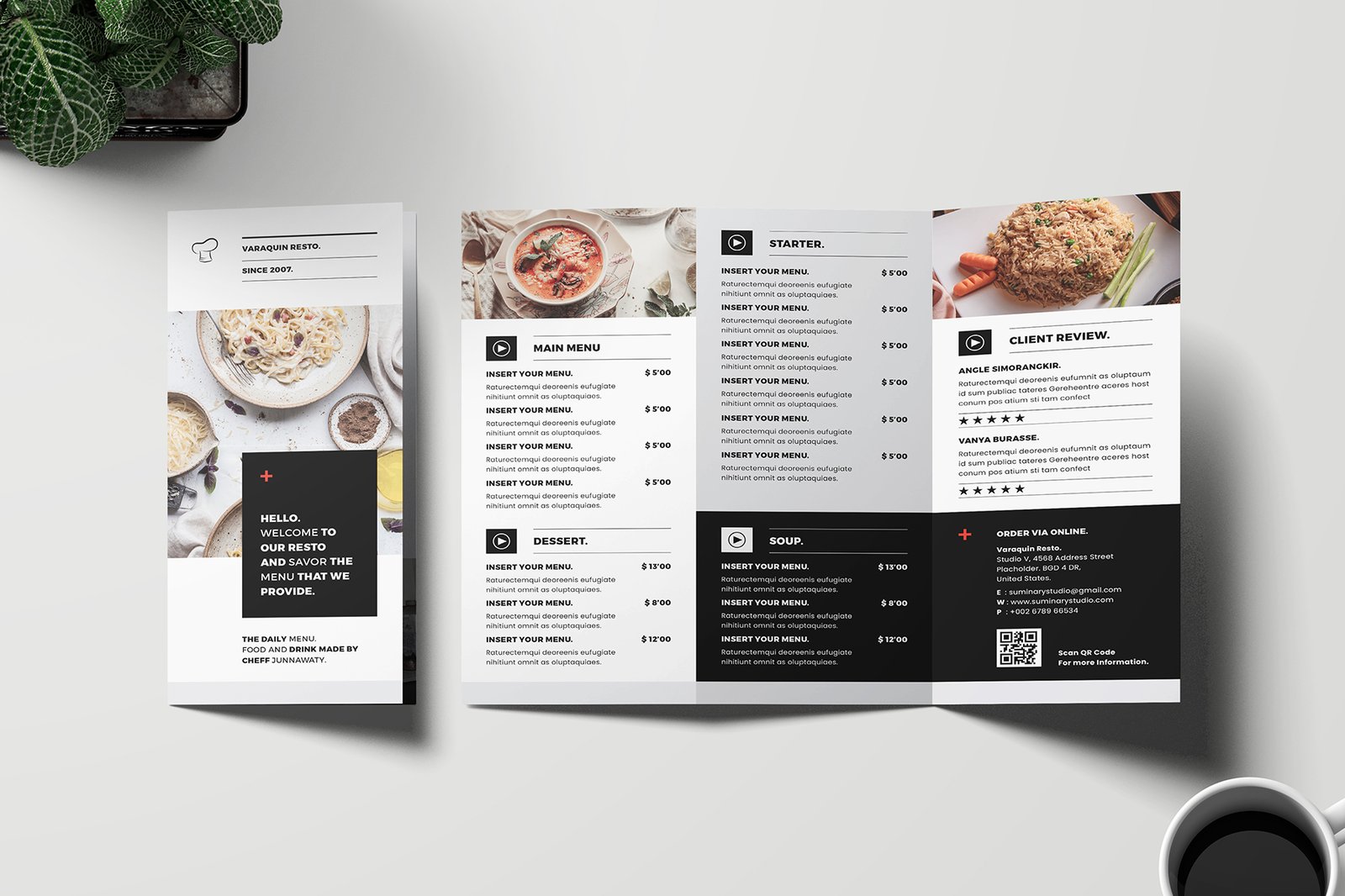 Trifold Restaurant Menu