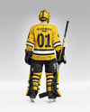 Man Wearing Ice Hockey Goalkeeper Kit Mockup