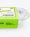 Clear Plastic Food Container in Paper Sleeve Mockup