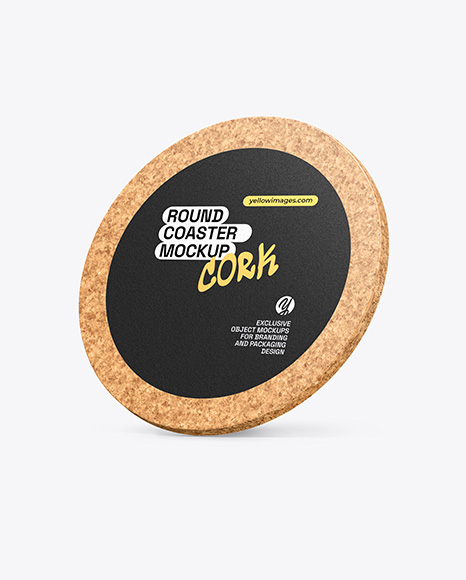 Cork Beverage Coaster Mockup - Frosted mug mockup