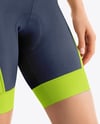 Woman Wearing Cycling Jersey and Bib Shorts Mockup