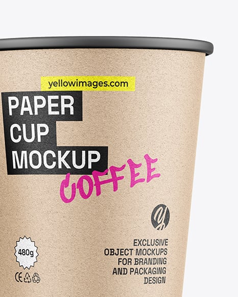Paper Cups in Kraft Paper Holders Mockup