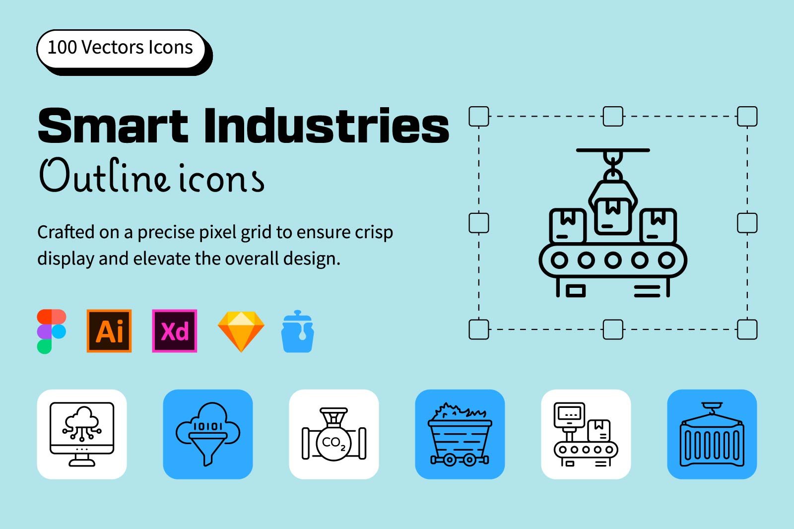 Smart Industries Outline icon Set