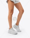 Running Shoes on Women's Legs Mockup