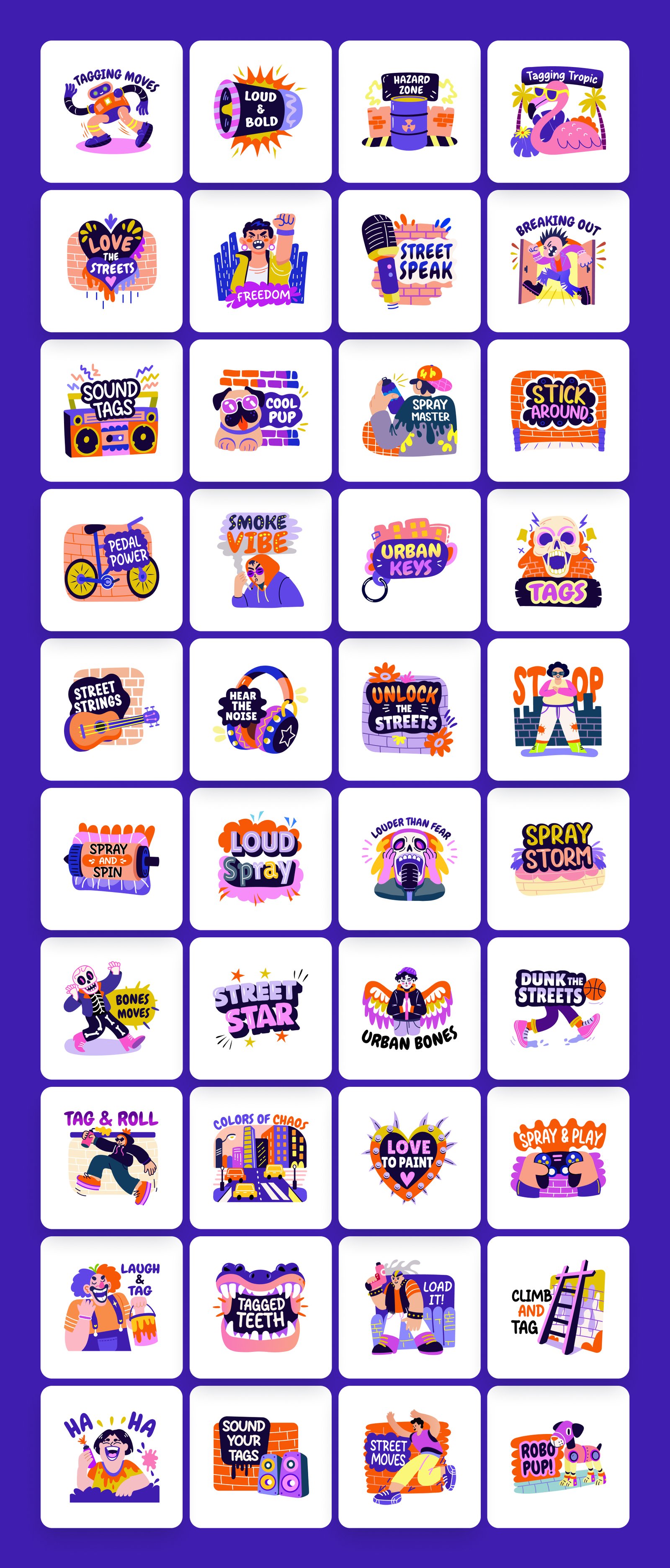 Graffiti Art Stickers Set