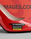 Glossy Slingback with Shoe Box Mockup