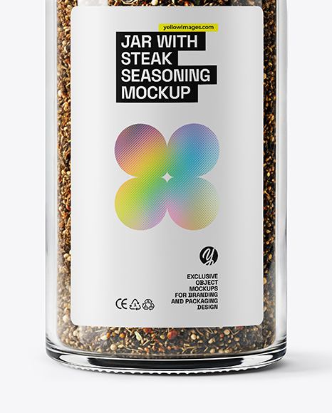 Glass Jar with Steak Seasoning Mockup