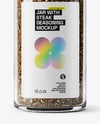 Glass Jar with Steak Seasoning Mockup