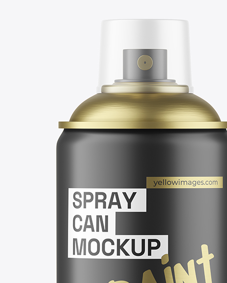 Matte Spray Paint Can Mockup