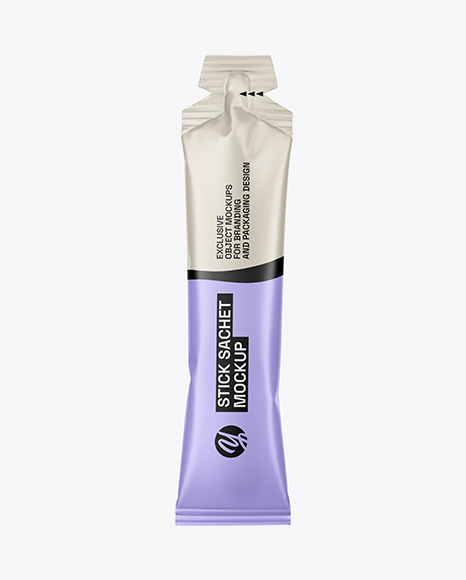 Matte Stick Sachet Mockup - Front View