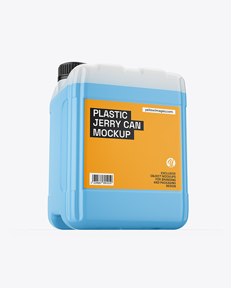 Transparent Plastic 5L Jerrycan Mockup