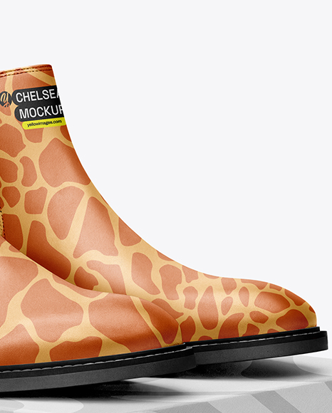 Pair of Chelsea Boots with Shoe Box Mockup