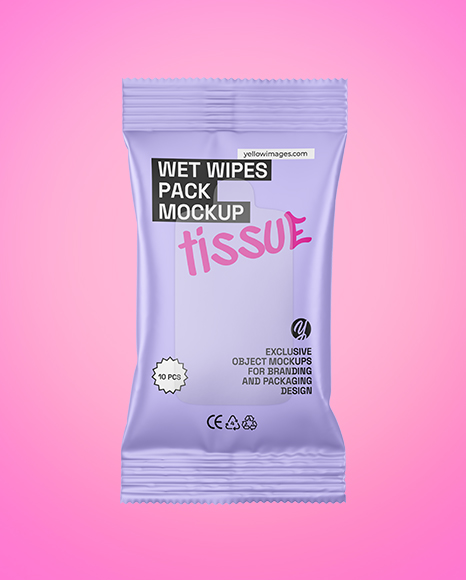 Matte Wet Wipes Pack Mockup