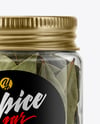 Plastic Jar with Bay Leaves Mockup