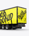 Semi Trailer Truck Mockup - Back Half Side View