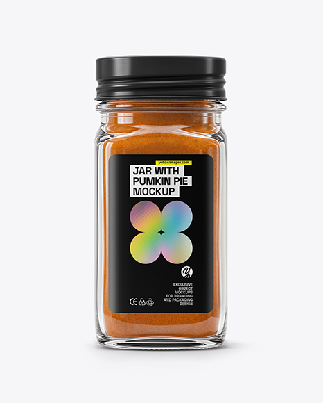 Glass Jar with Pumpkin Pie Spice Mockup