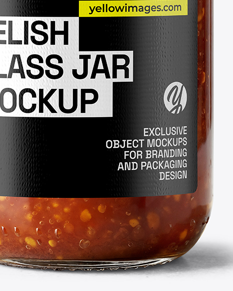 Jar with Sweet Relish Sauce Mockup