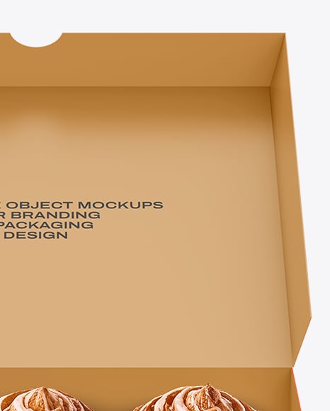 Opened Box with Cinnamon Buns Mockup