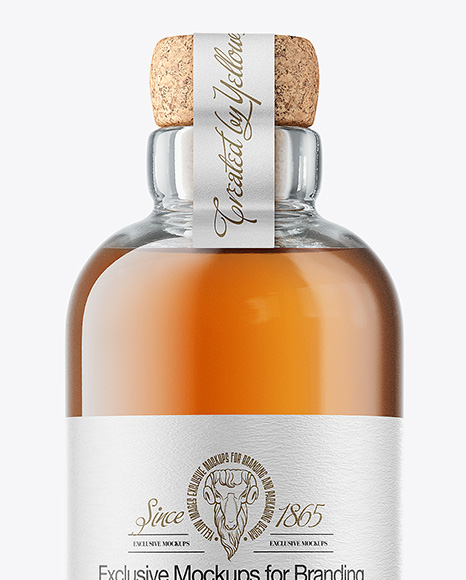 Whiskey Bottle with Cork Mockup